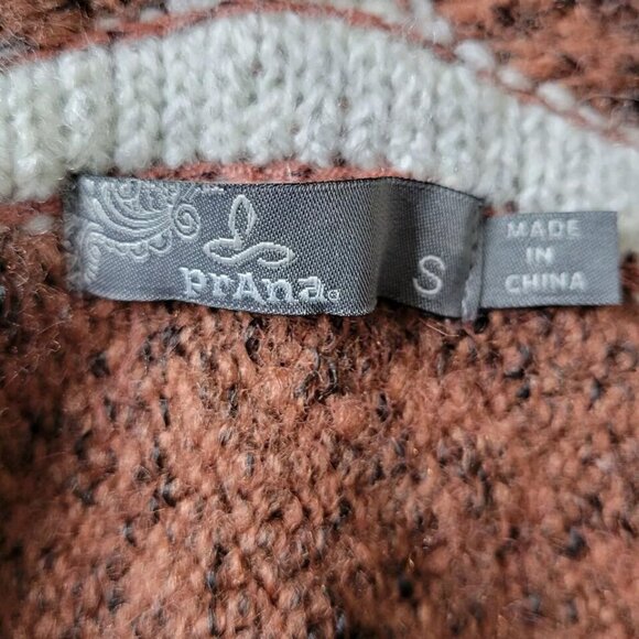 Prana Shine On Sweater Hoodie Size S Kangaroo Pocket Long Sleeve Rust Soft - Picture 10 of 12